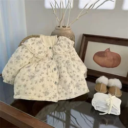 Parka acolchada de algodón para niña – Solapa con botones decorativos