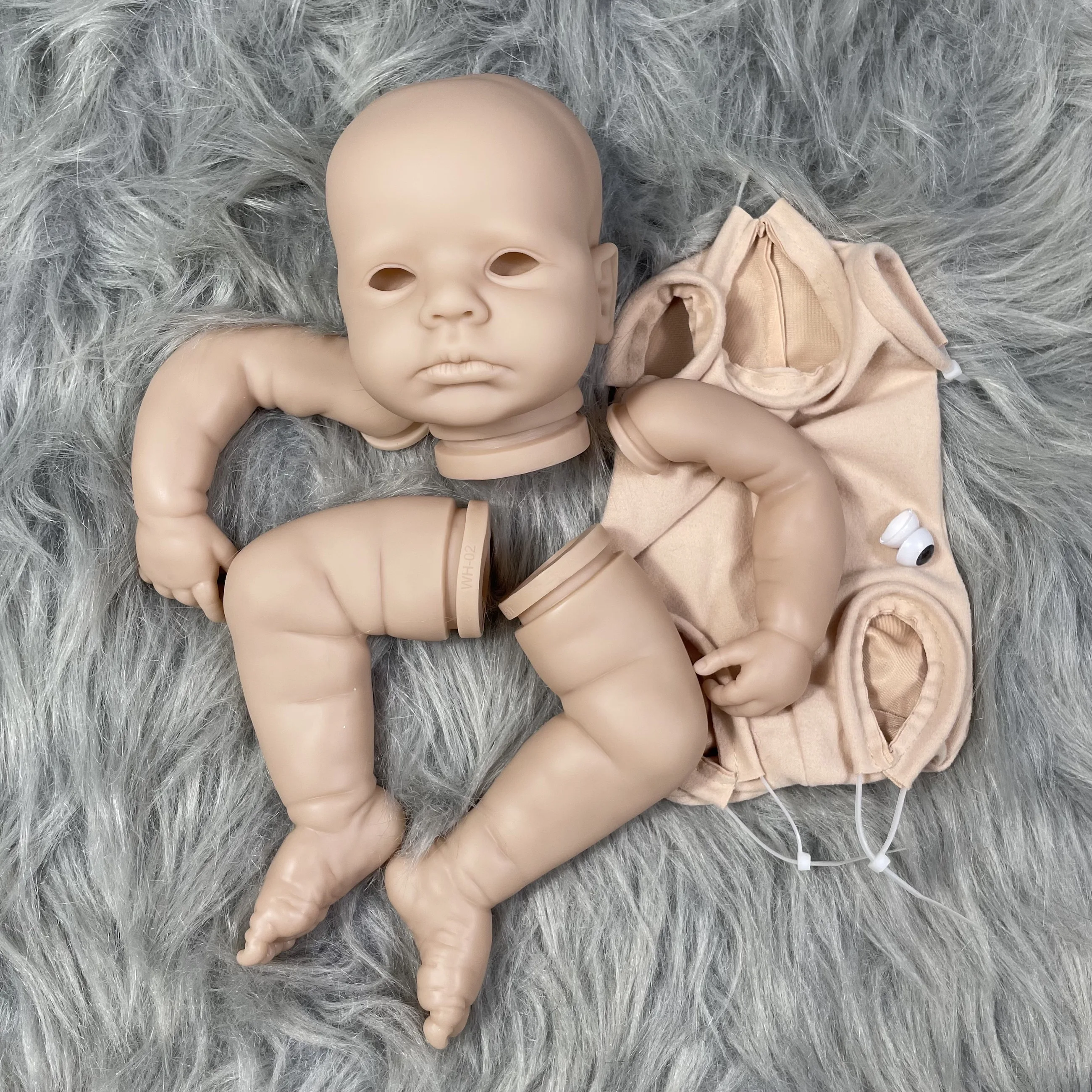 Kit muñeca realista LouLou Awake – Piezas sin pintar 50 cm ojos despertares - imagen 4