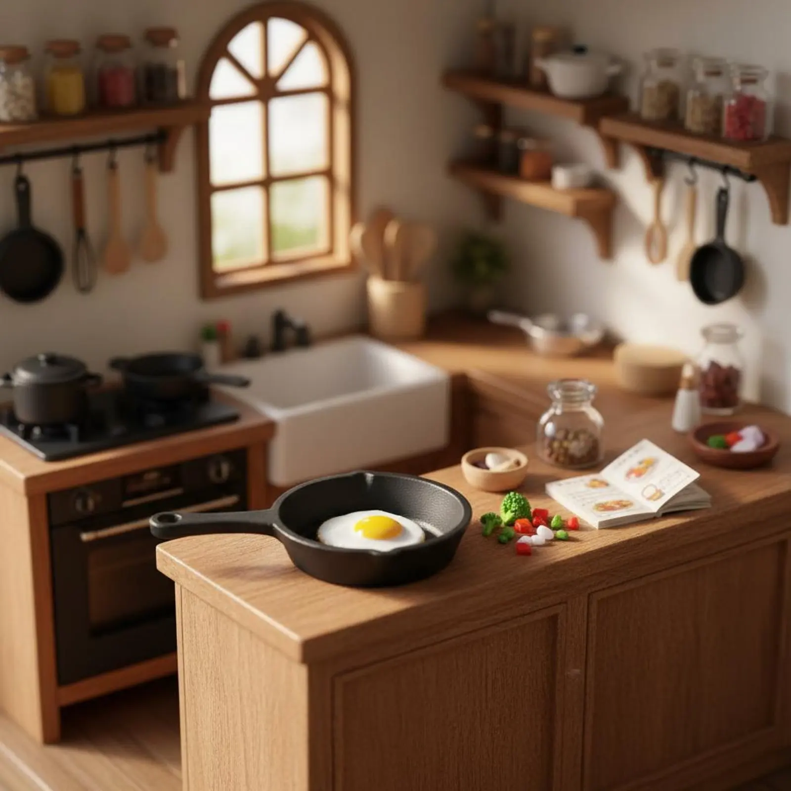Sartén de juguete para cocina infantil miniatura realista fina - imagen 2