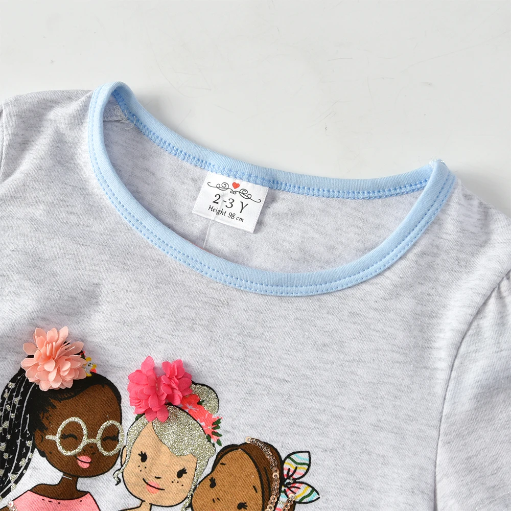 DXTON vestido a rayas para niña de princesa con volantes - imagen 3