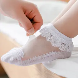 Calcetines invisibles ultrafinos de verano con encaje para niñas