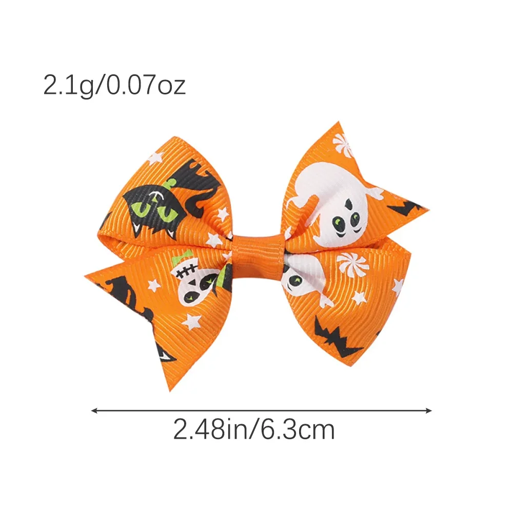 Pinzas para el pelo infantiles con lazo de calabaza Halloween