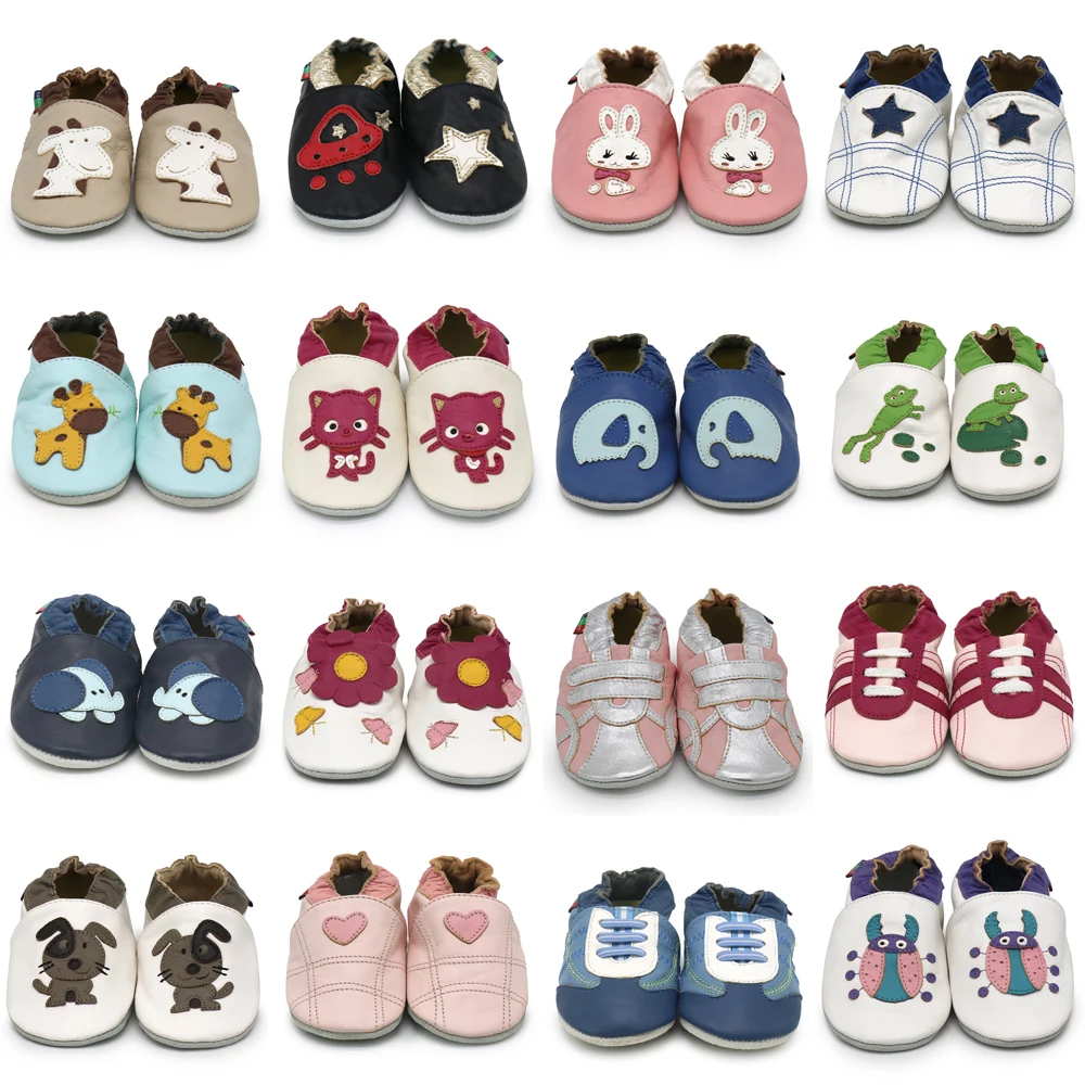 Carozoo Zapatos de Piel para Primeros Pasos – Suela Blanda Antideslizante