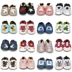 Carozoo Zapatos de Piel para Primeros Pasos – Suela Blanda Antideslizante