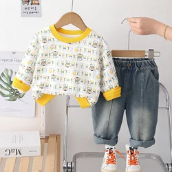 Conjunto de bebé para primavera y otoño con camiseta manga larga