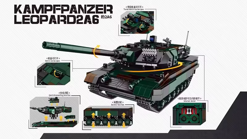 Detalle de las piezas de los tanques