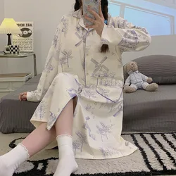 Pijama de lactancia de algodón transpirable para noches premamá