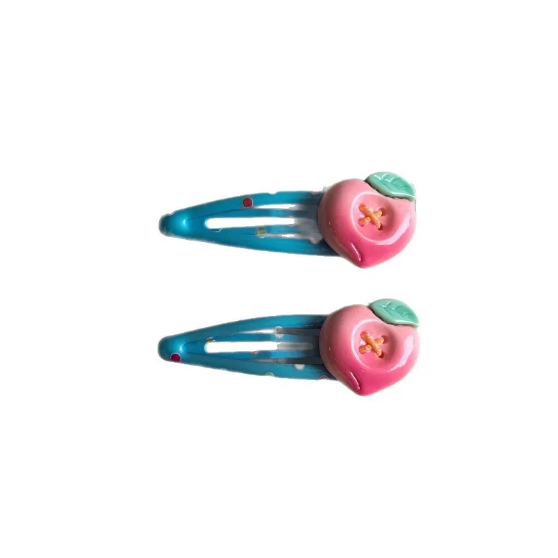 Pinzas para el cabello de bebé, lunares y frutas pastel - imagen 5