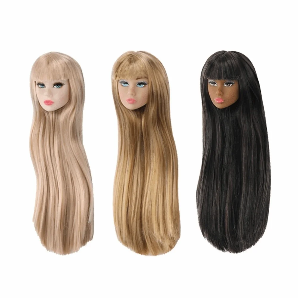 Cabeza BJD europea de pelo largo blanco con maquillaje y moda - imagen 5