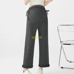 QX2D Pantalones cortos encaje para embarazadas elegantes sin costuras