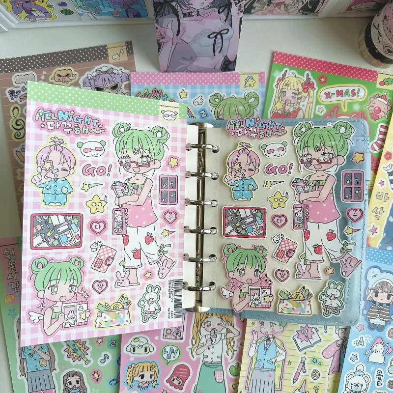 Pegatinas infantiles decorativas de personajes para diarios y álbumes