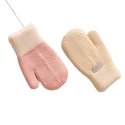 Guantes de lana antiviento para niños – Color caramelo dulce