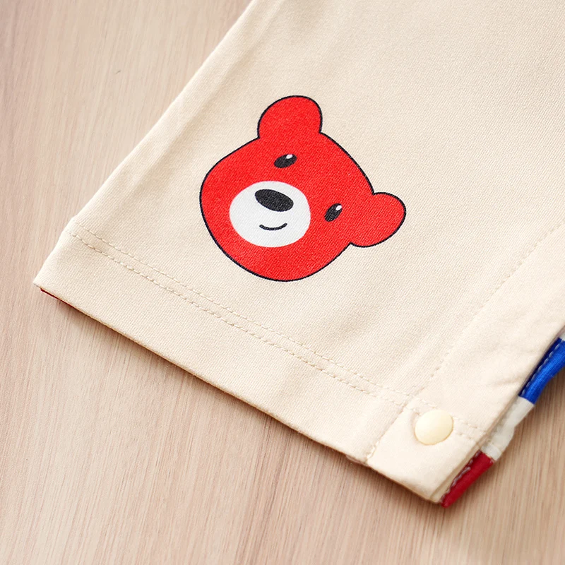 Mono bebé de algodón estampado oso con tirantes arcoíris - imagen 5