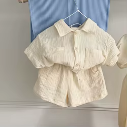 Conjunto veraniego para hermanos - camisa manga corta y shorts