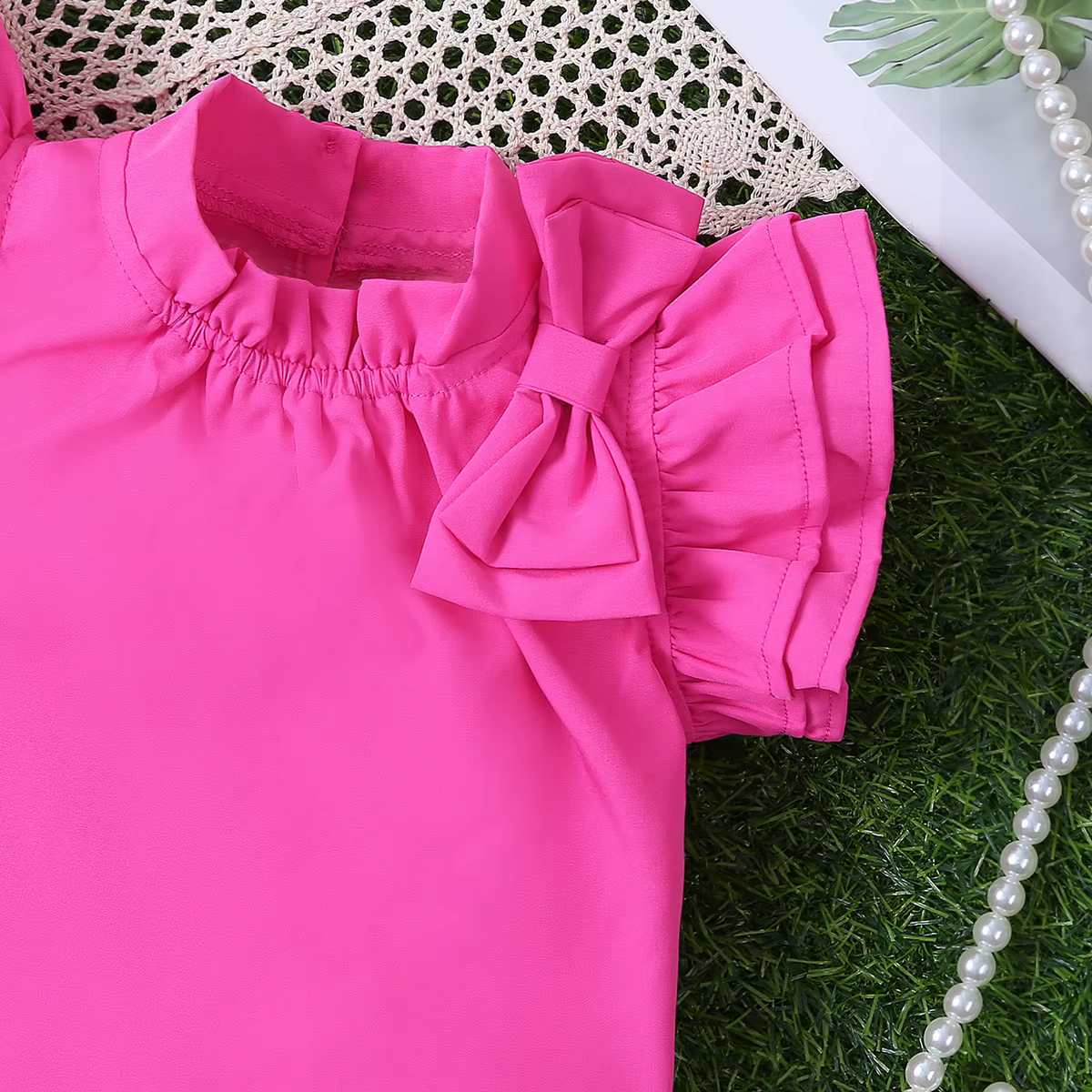 Vestido de princesa en encaje con mangas voladoras para bebé - imagen 5