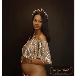 Vestido de lentejuelas para sesión de fotos de bebé con capa brillante
