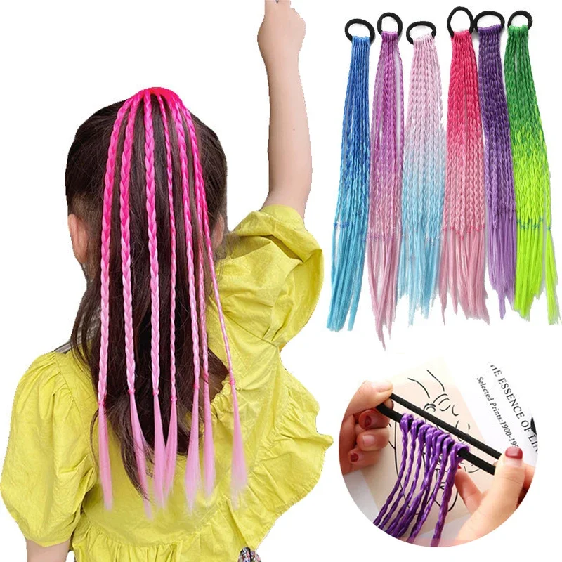 Peluca infantil degradada con trenzas y accesorios para pelo - imagen 3