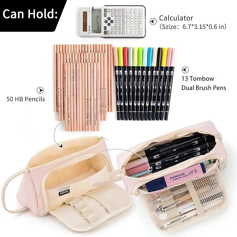 Bolsa de lápices escolar Kawaii con ventana oblicua - imagen 5