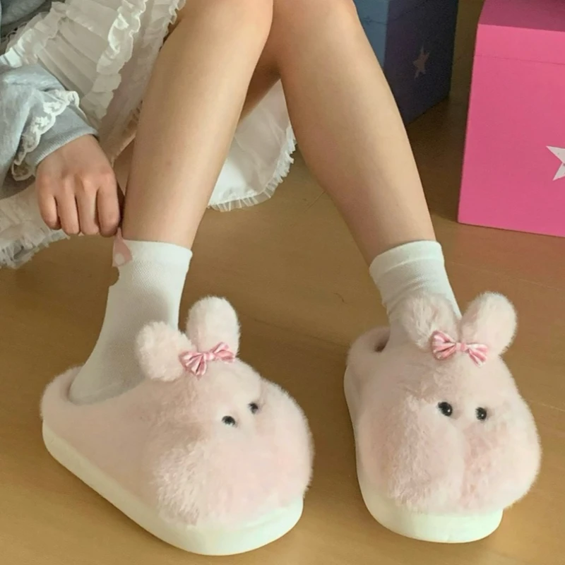 Pantuflas de algodón con diseño conejo para niña – Suaves - imagen 3