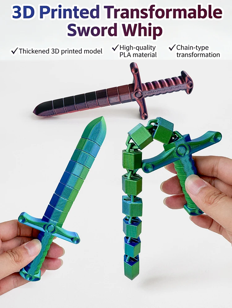 Espada deformable con movimiento articulado flexible