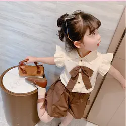 Academy Conjunto veraniego para niñas: camisa voladora y pantalones