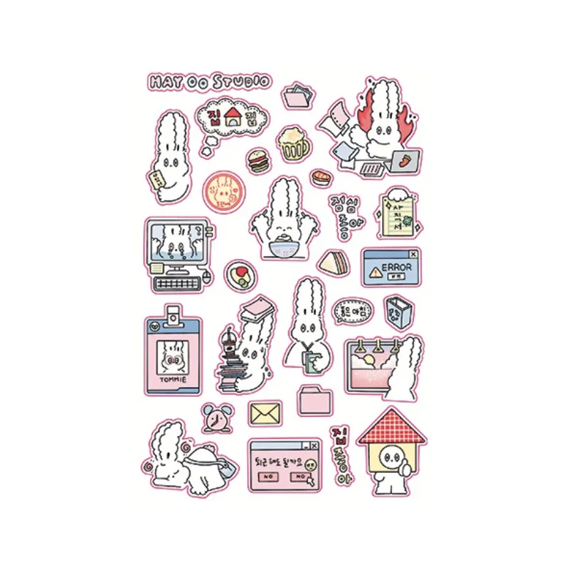 Pegatinas de conejito tierno para decorar diarios, cuadernos y álbumes - imagen 2
