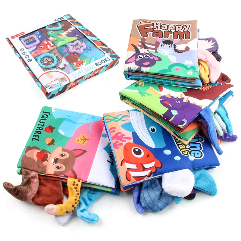 Libro de tela infantil 3D con animales y luces de peces - imagen 3