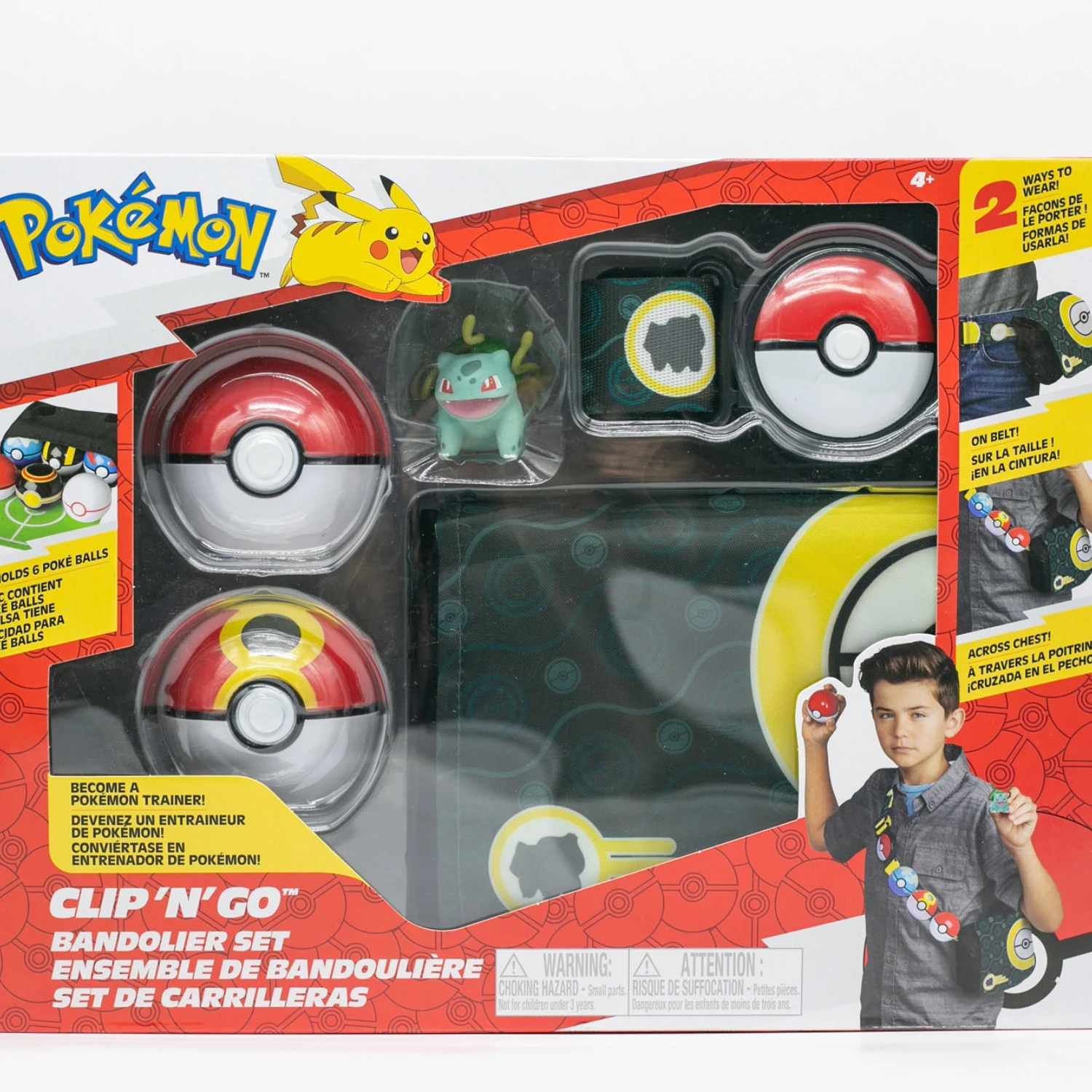 Cinturón Pokémon infantil con pokébolas y figura de Pikachu - imagen 3
