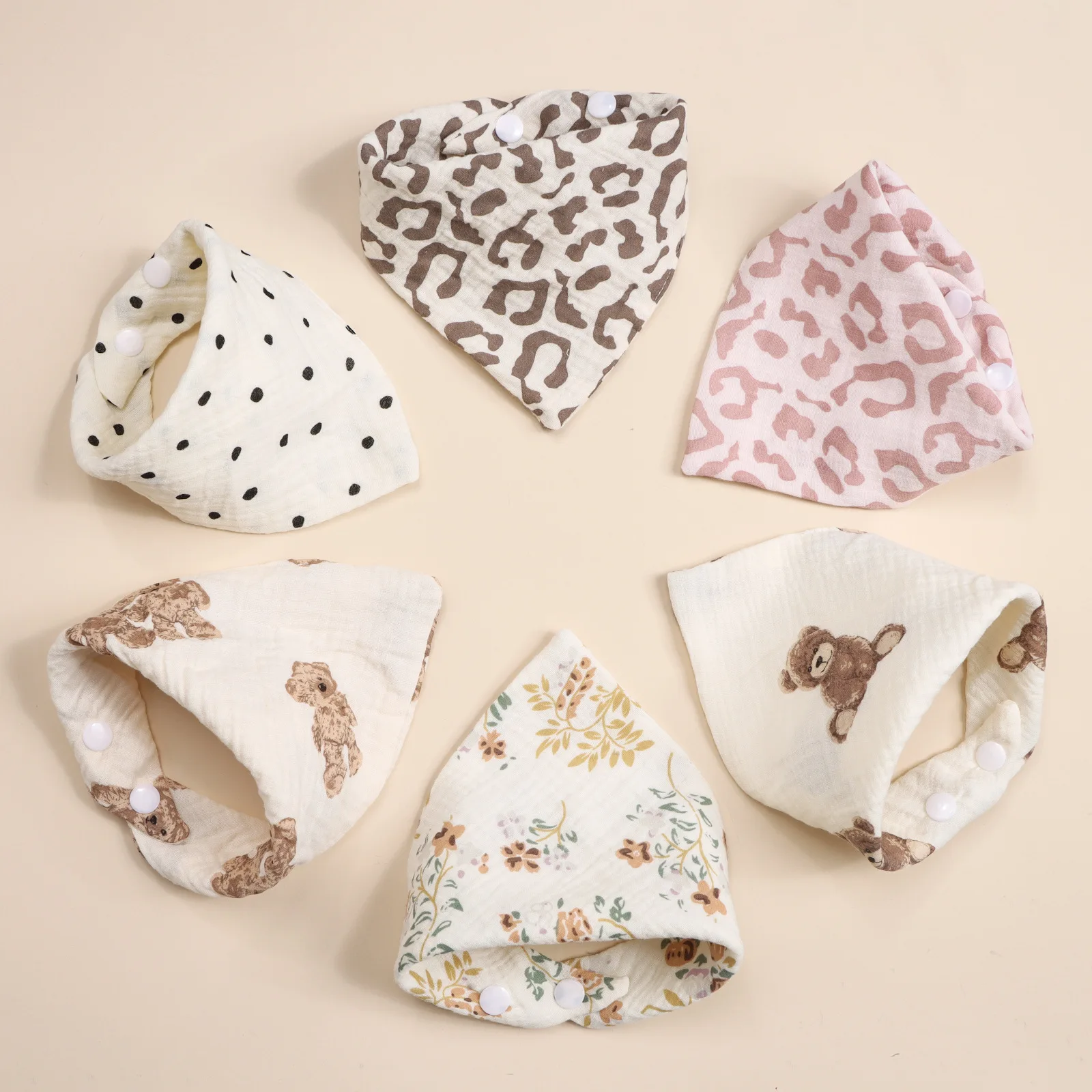 Babero de algodón triangular para bebé recién nacido, estampado