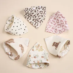 Babero de algodón triangular para bebé recién nacido, estampado
