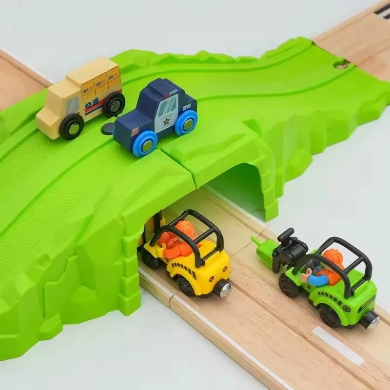 Combinación de vías de tren de madera YunDuo BaBy