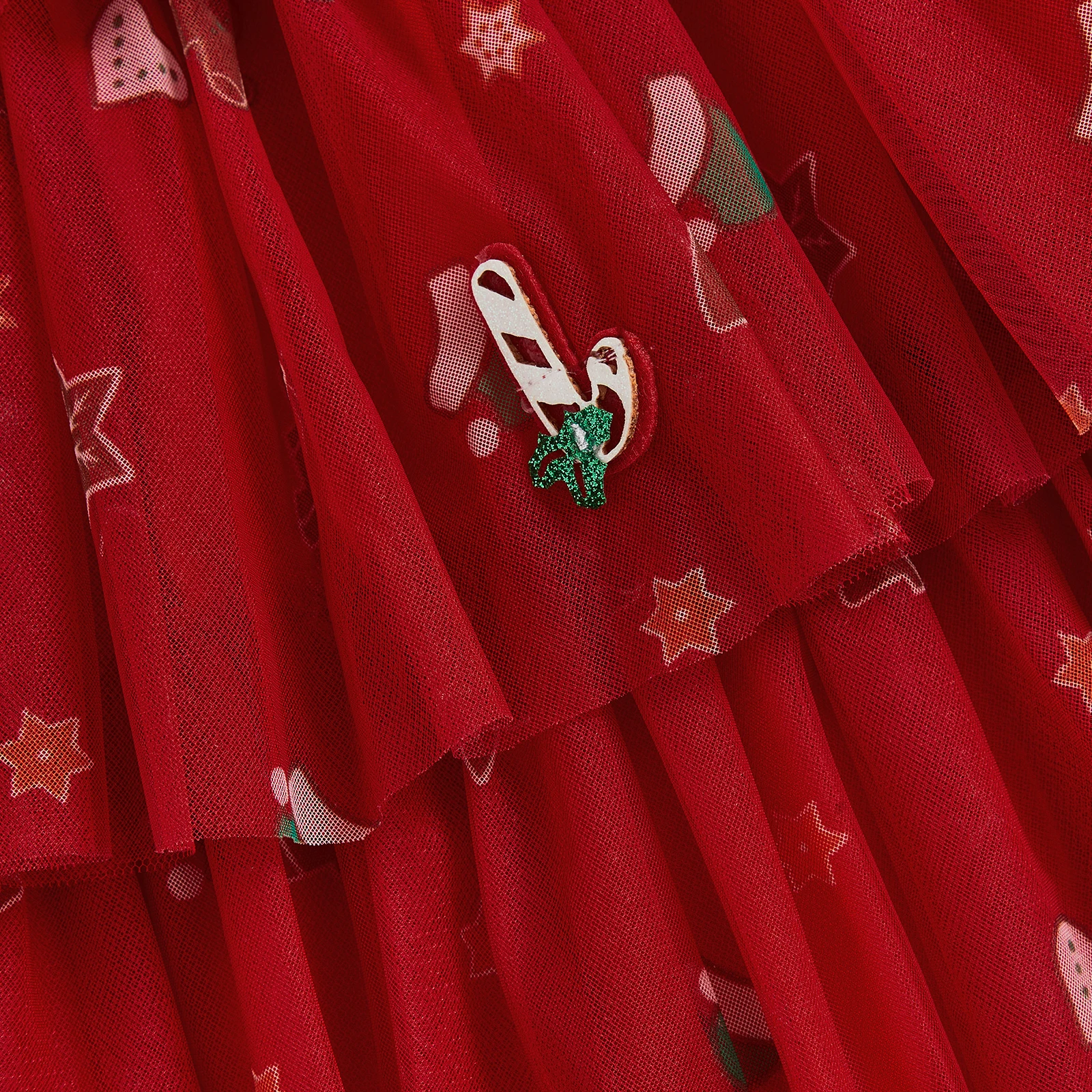 VISgogo Vestido de Navidad sin mangas para niña con tul y A-línea - imagen 5