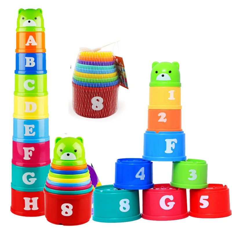 Tazas apilables arcoíris para bebés – Torre educativa Montessori - imagen 2