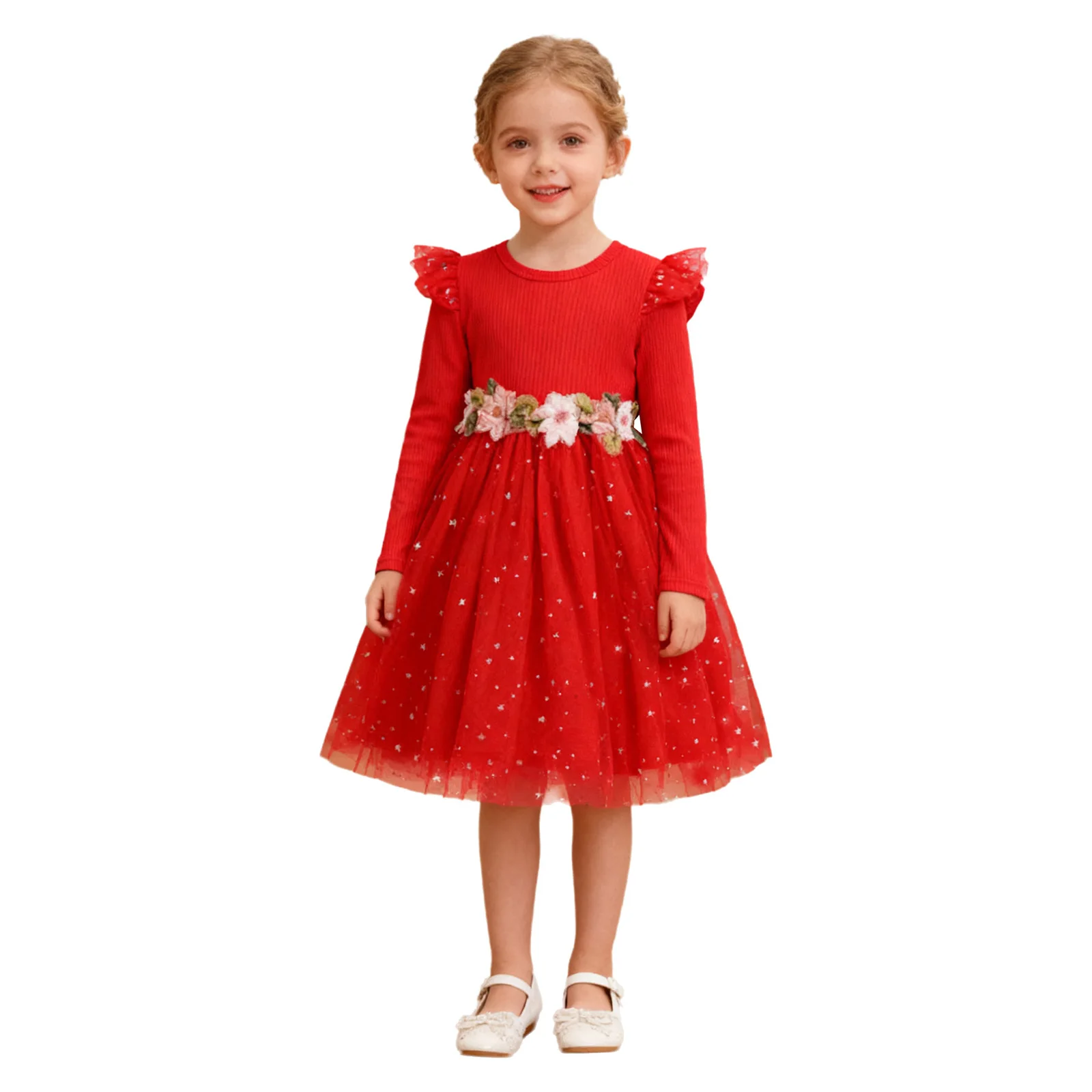 Vestido de niña con estampado floral para boda