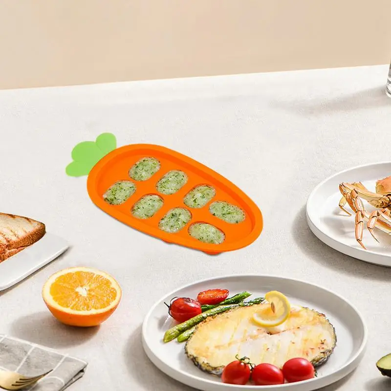 Bandeja silicona para comida de bebé apta para congelador, zanahoria - imagen 2