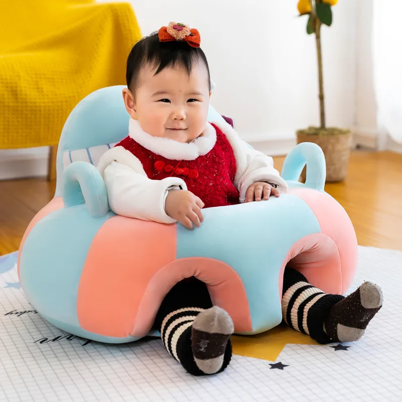 Sillita infantil de peluche con asiento seguro y funda lavable - imagen 2