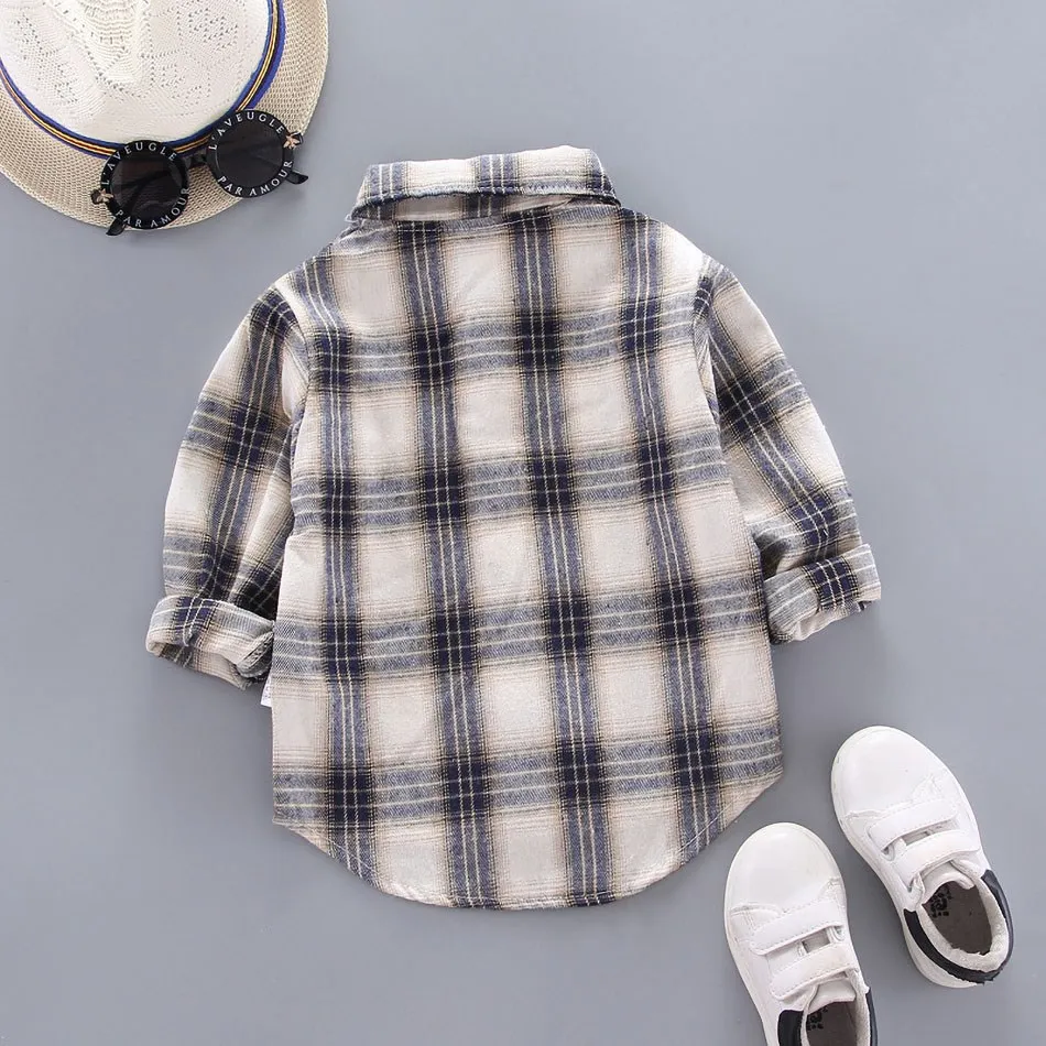 Camisa de franela a cuadros para bebé manga larga - imagen 5