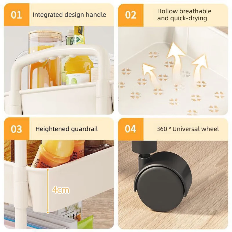 Carrito de almacenaje infantil con estantes multiusos para juguetes - imagen 5