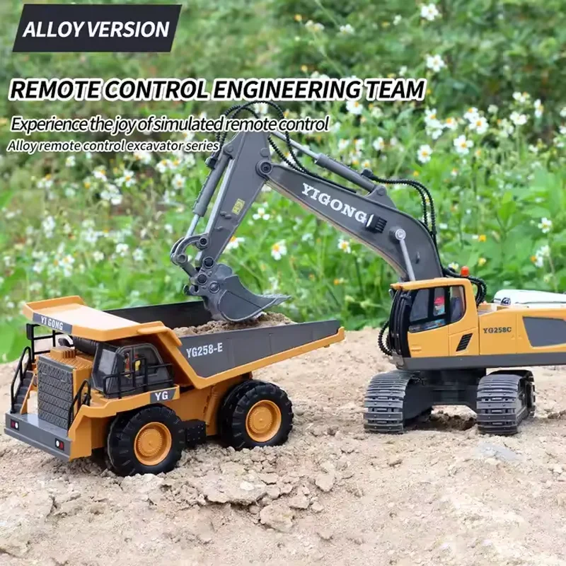 Coche de control remoto con excavadora y bulldozer para niños - imagen 2