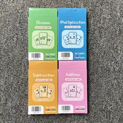 Tarjetas didácticas de suma, resta y multiplicación para niños