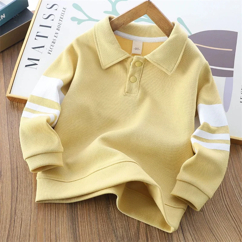 Jersey niño tipo polo de rayas manga larga para otoño - imagen 4