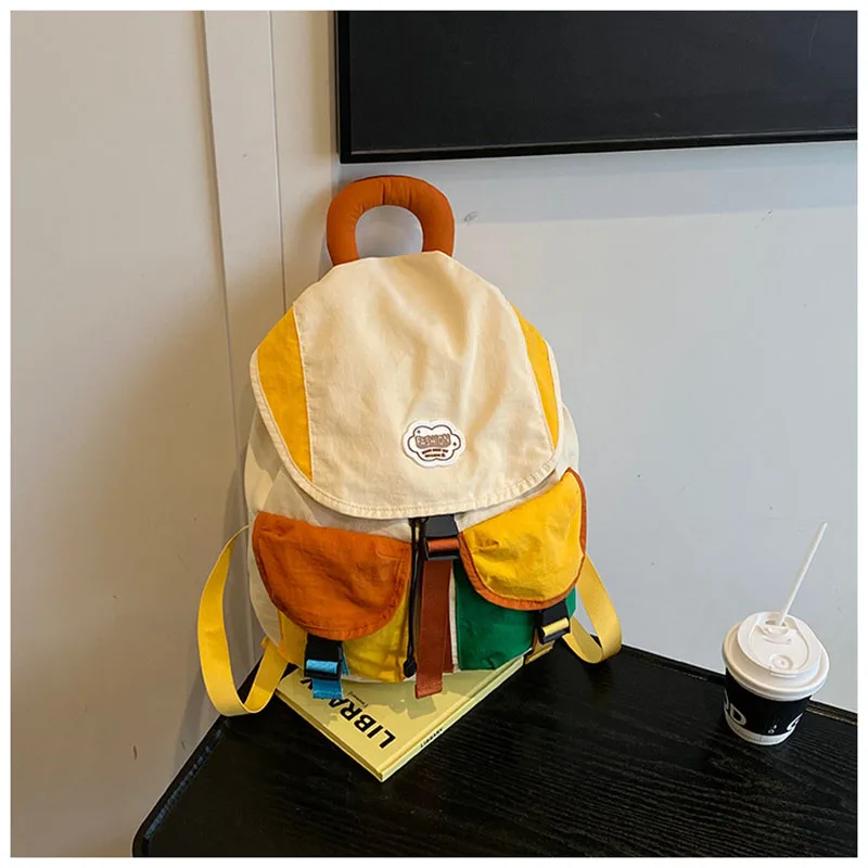 Mochila infantil gran capacidad con bloques de color para niñas