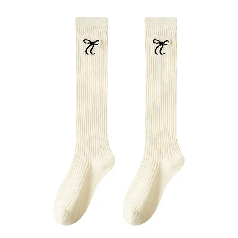Calcetines hasta la rodilla jacquard de algodón suave para niña - imagen 5