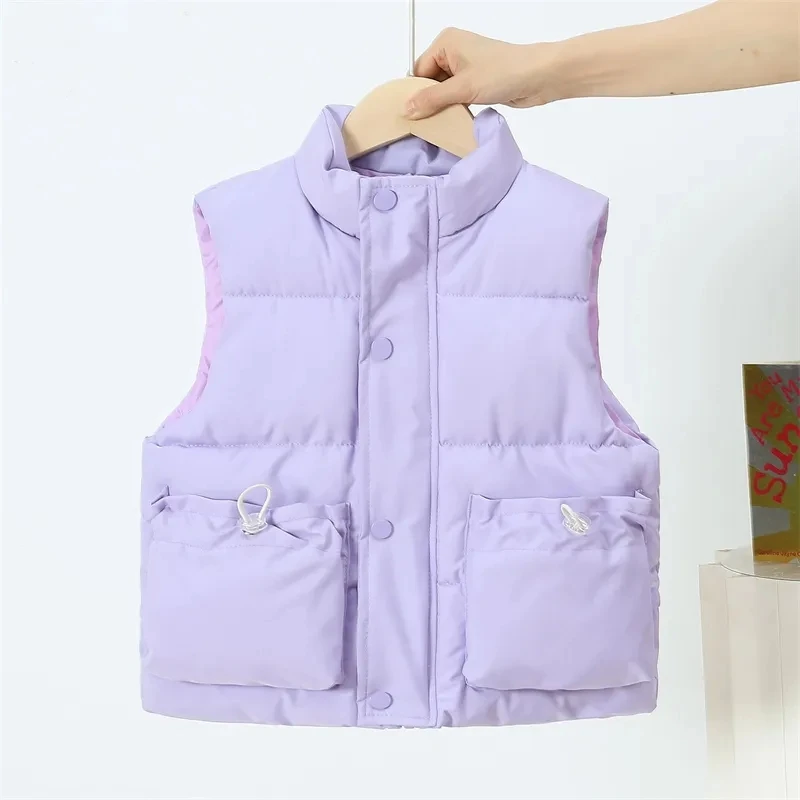 CUHK Chaleco infantil de algodón con cuello subido – Diseño coreano para invierno - imagen 3