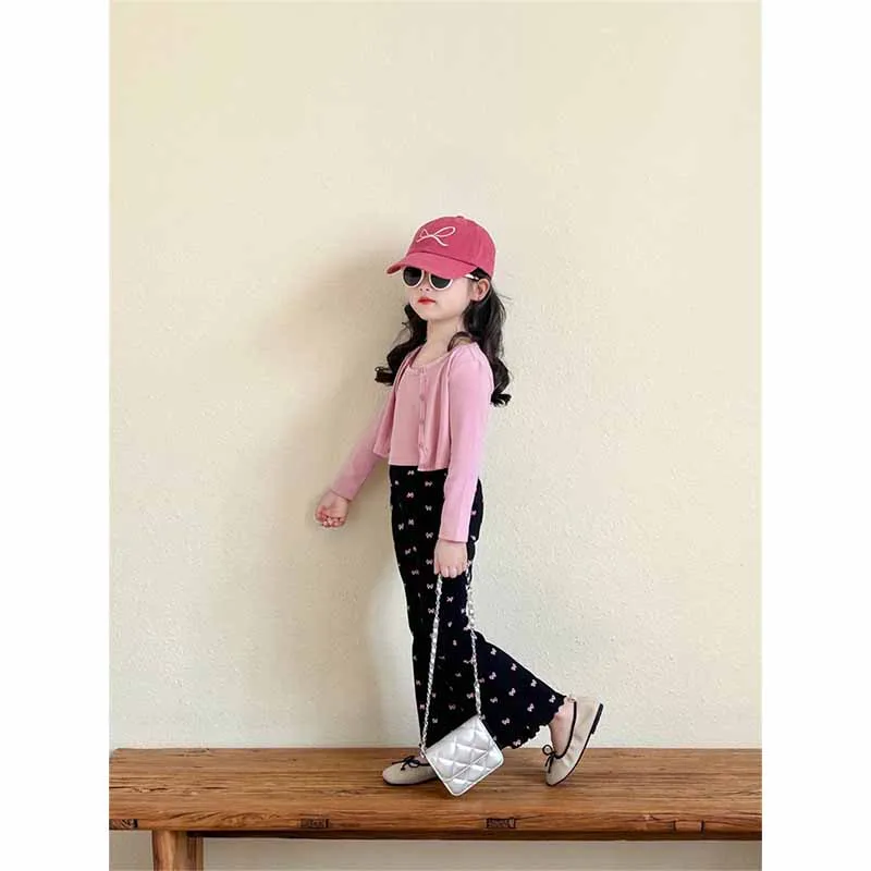 Conjuntos de primavera para niñas con pantalón pajarita y camiseta - imagen 5