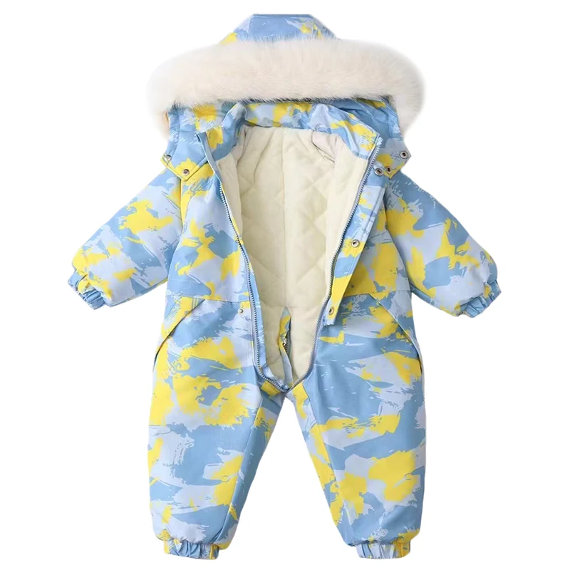 Traje de esquí impermeable para bebé con capucha acolchada - imagen 2