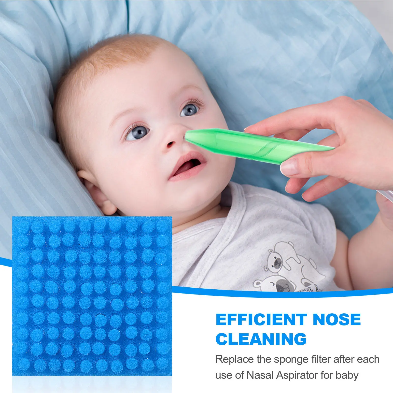 Repuestos de filtro para limpiador nasal de bebé – espuma transpirable - imagen 3