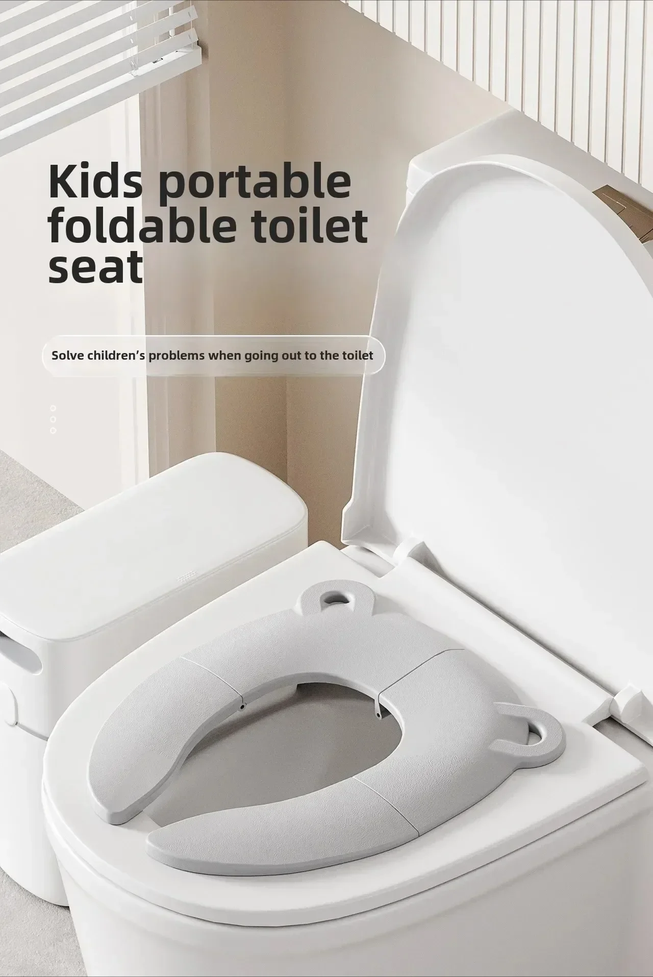 Asiento inodoro infantil portátil plegable con dibujos animados - imagen 5