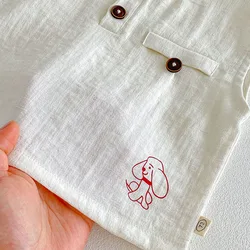 Conjunto de verano para bebé holgado y ligero: camiseta perros y shorts