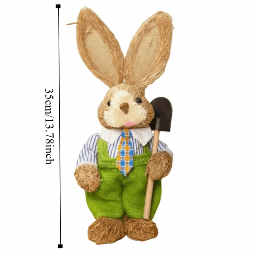 Conejo de Pascua tejido artesanal estilo rústico retro - imagen 4